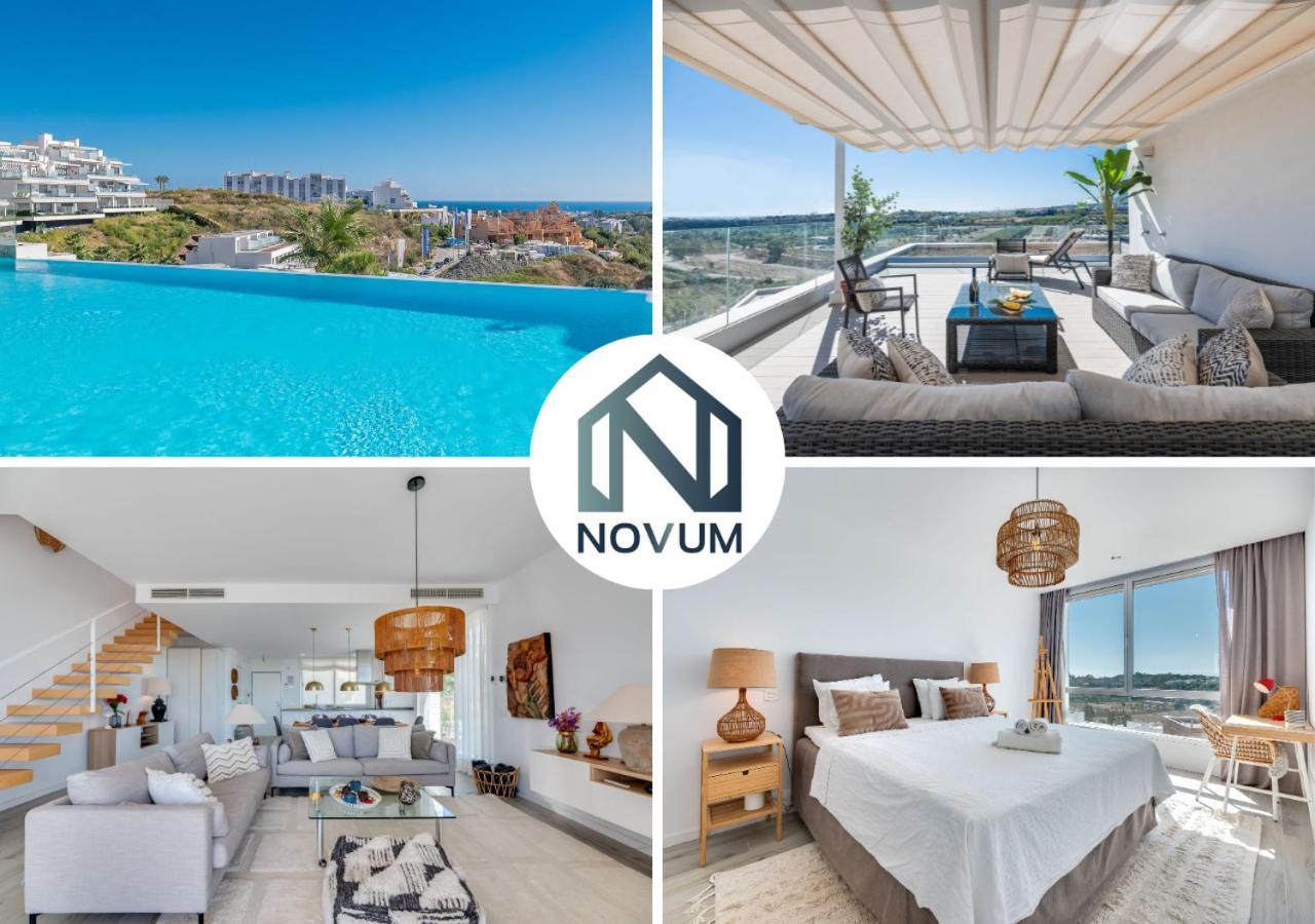 Unique 3-Bdrm Townhouse, Stunning View, Pool & Bbq Apartment Estepona Luaran gambar